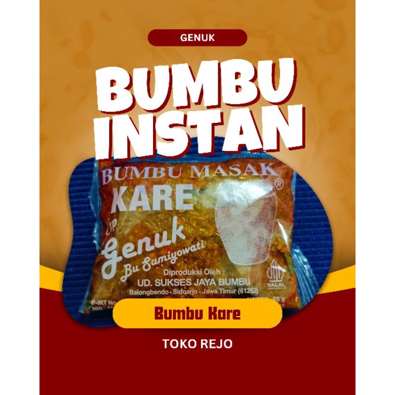 

Bumbu Masak Instan Masakan Kare ayam, Kare Daging, Bumbu Masak Kare