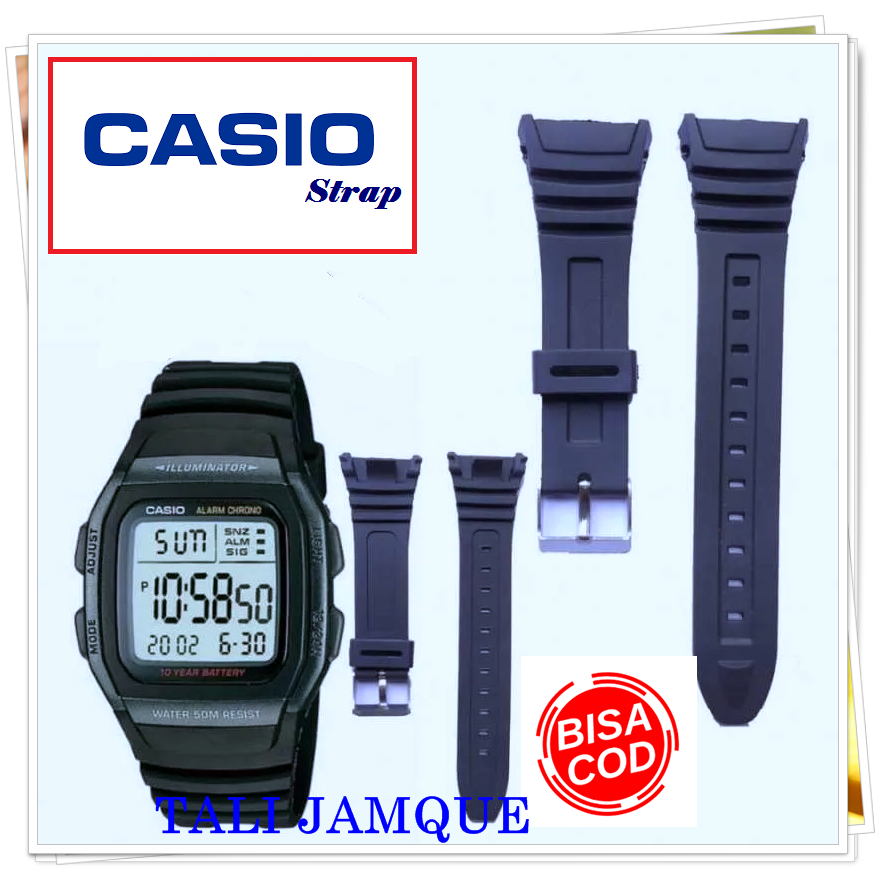 Rubber Strap Tali Jam Tangan Untuk Casio W-96 W96 W-96H W-96H-1A W-96H-2A W-96H-9A W-96H-1B