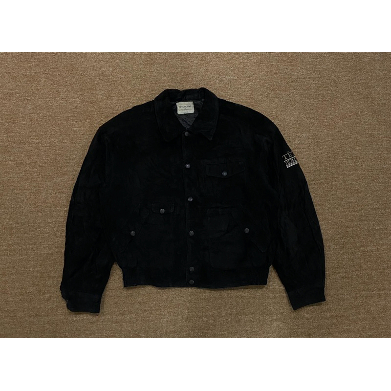 Vintage 90s Tete Homme By Issey Miyake Leather Suede Jacket