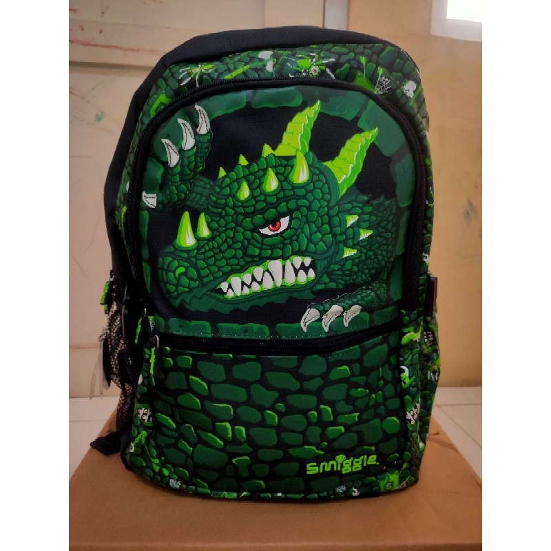 Smiggle attach backpack Dino Green