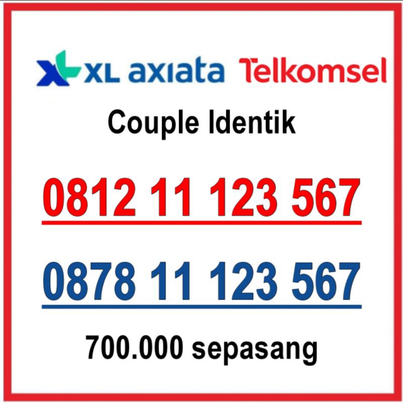 couple nomor cantik Telkomsel dan xl angka 123 567