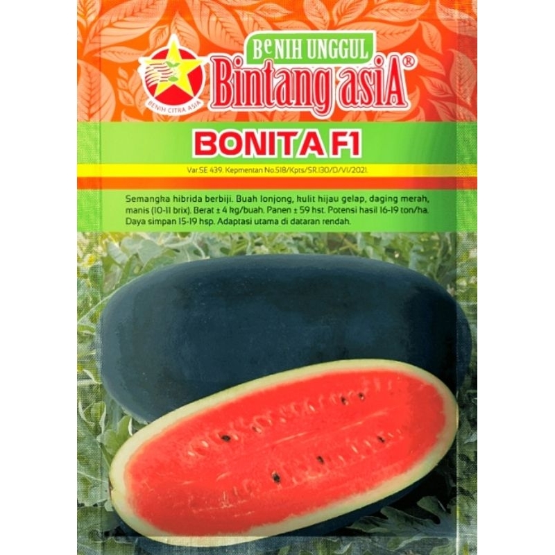 Benih Semangka Hibrida BONITA F1 20 gram Bintang Asia