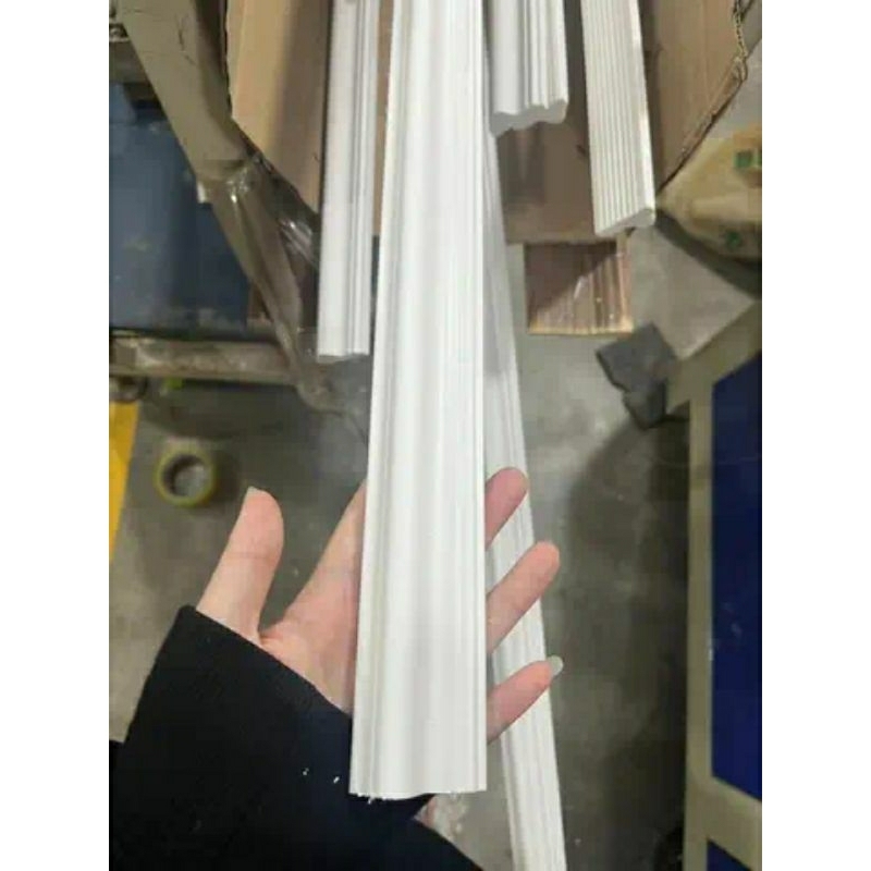 Greenleaf Bahan PVC Moulding putih panjang 1 meter dekorasi ruang tamu dan kantor