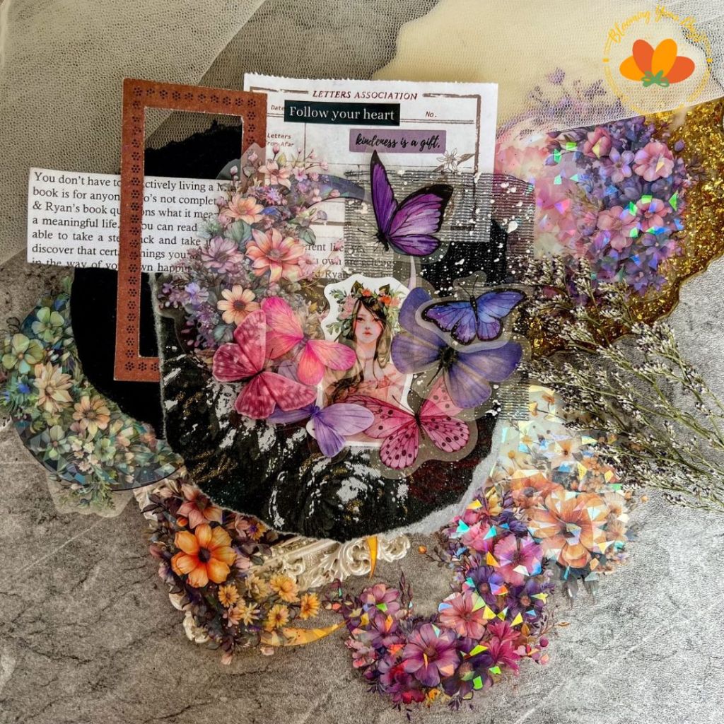 

STOK TERBATAS stiker bulan floral bunga floral aesthetic sticker pack stiker dekorasi journal scrapbook diy