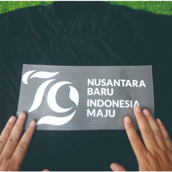 

Sablon Setrika untuk kaos baju Hut RI 79 17 Agustus Warna Putih