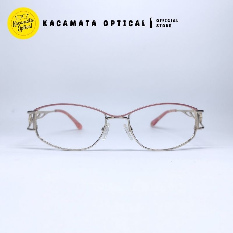 KACAMATA OPTICAL - Frame KMO8991 Kotak Pink Gold Besi Plastik