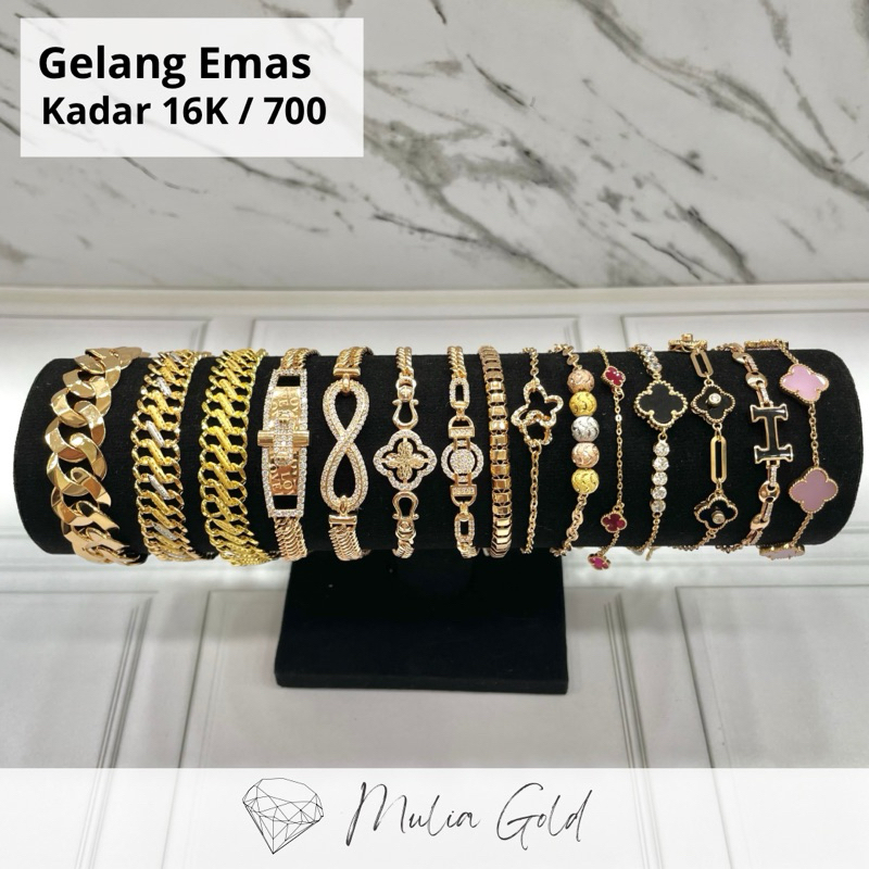 Gelang Emas Kadar 16K / 700 ASLI 100% Elegan dan mewah, Toko mas mulia Bekasi