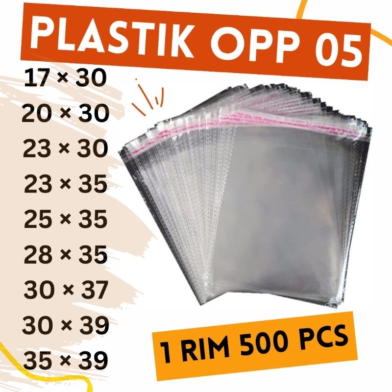 

PLASTIK OPP 05 PLASTIK GARMENT UKURAN 17X30 20X30 23X30 23X35 25X35 28X35 30X37 30X39 35X39 1 RIM 5000PC