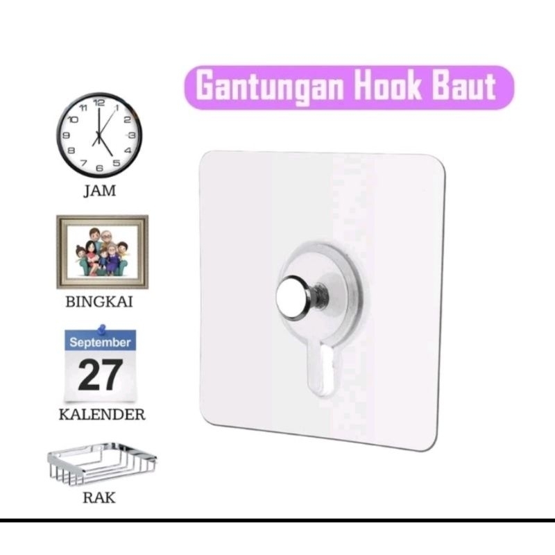 TEMPELAN HOOK BAUT PAKU / TEMPELAN DINDING AJAIB BAUT GANTUNGAN HOOK MAGIC TEMPEL PEREKAT TANPA BOR