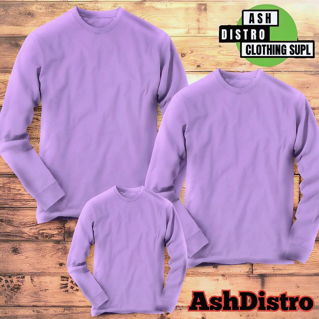 Pri Kaos polos lengan panjang couple keluarga anak ibu ayah