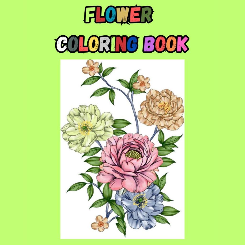 

FLOWER COLORING BOOK SKETSA MEWARNAI BUKU MENGGAMBAR ANAK TK SD CUTE AESTHETIC KERTAS TEBAL PREMIUM