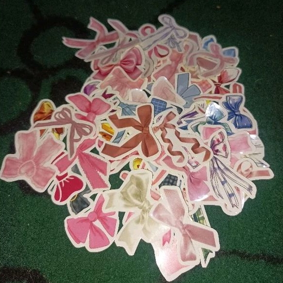 

60PCS+ STICKER PITA LUCU | STICKER PITA AESTHETIC PASTEL | STICKER RIBBON AESTHETIC | AESTHETIC RIBBON TAPE SNICKERS