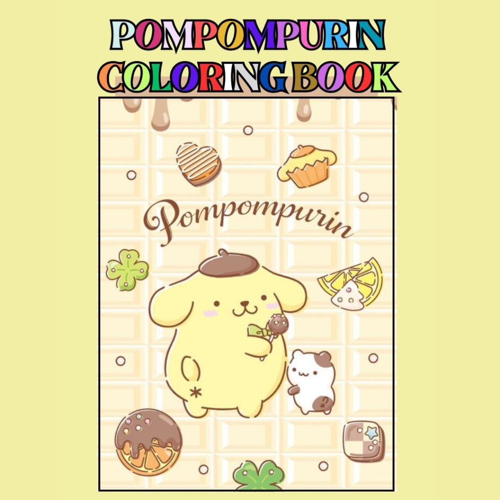 

POMPOMPURIN COLORING BOOK CUTE AESTHETIC SKETSA GAMBAR MEWARNAI BUKU MENGGAMBAR PREMIUM KERTAS TEBAL