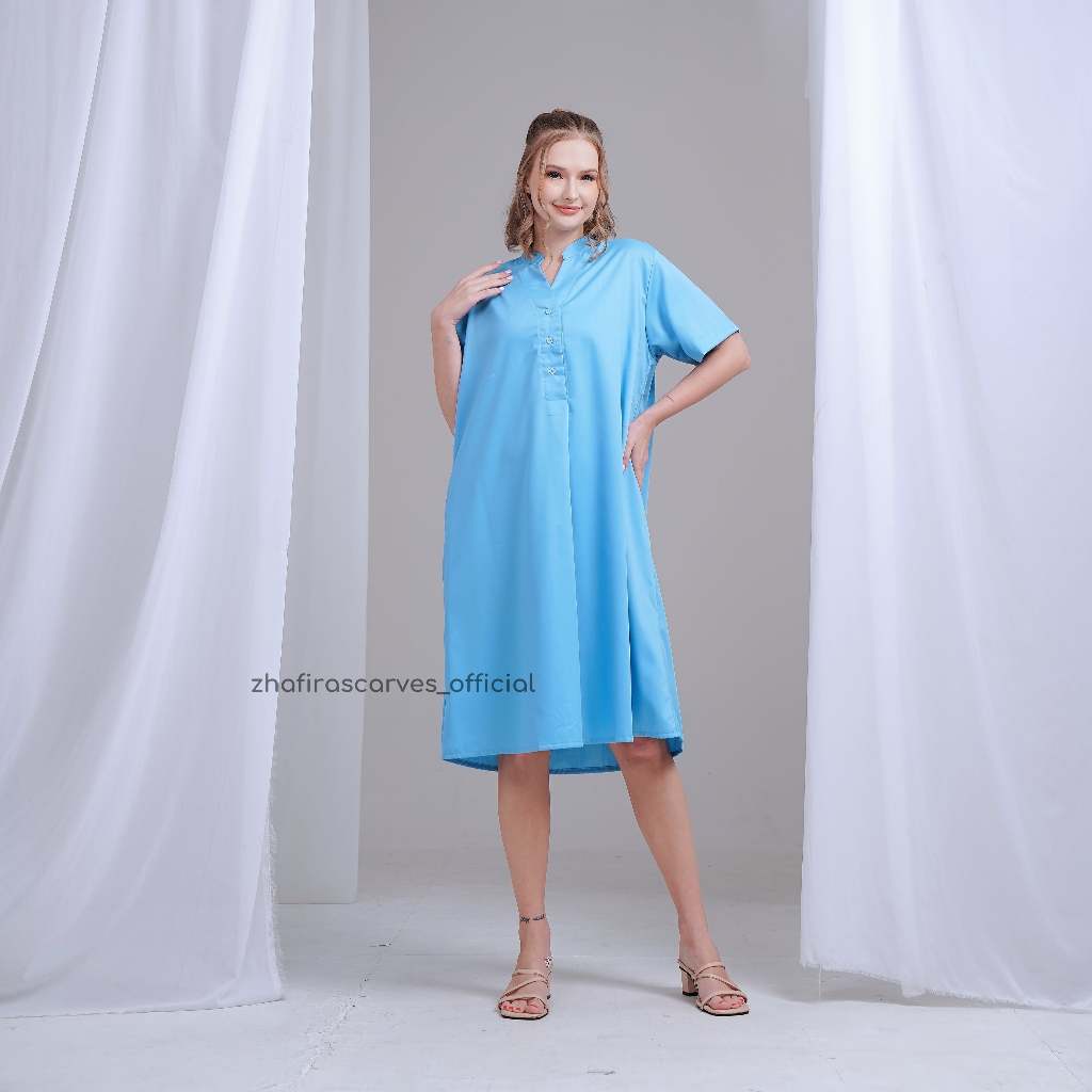 ZHAFIRASCARVES | Carina Midi Home Dress Warna LILAC | Daster Polos Bahan Toyobo Premium | Daster Bum