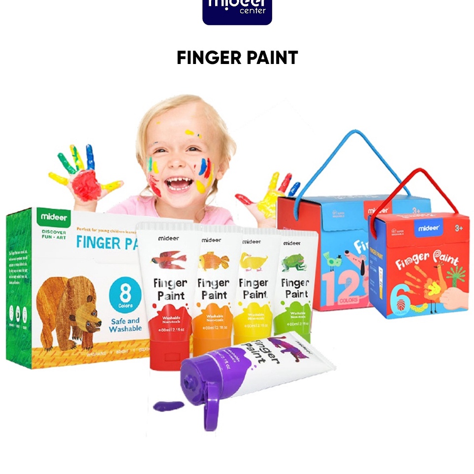 

KODE H4P7 Mideer Washable Finger Paint Non Toxic Hand Painting Cat Tangan Anak Bisa di Cuci Aman