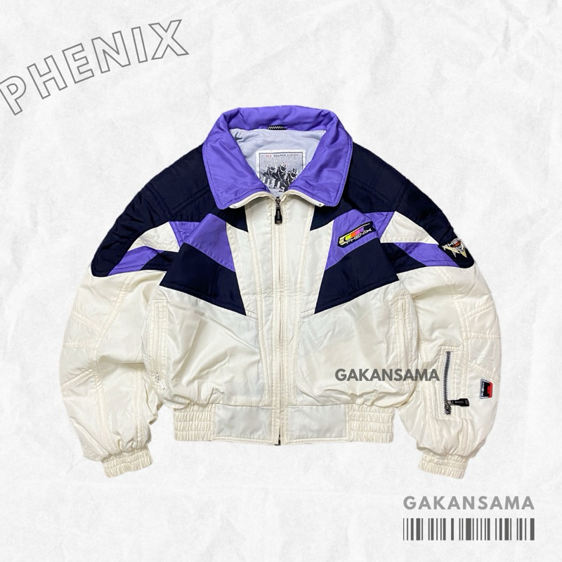 JAKET VINTAGE CROP RACING PHENIX WHITE PURPLE