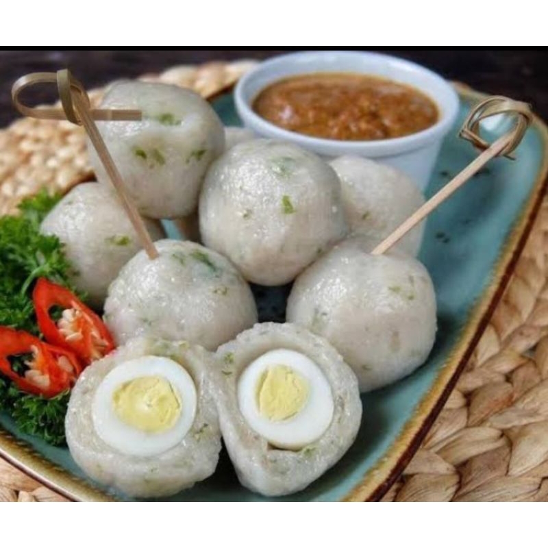 

cilok telor puyuh dan bumbu kacang isi 10