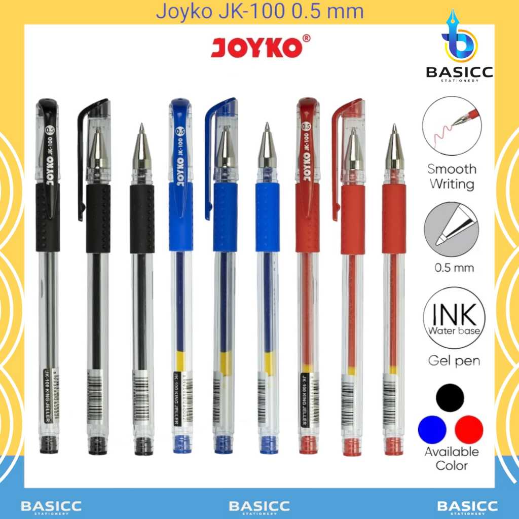 

Joyko Gel Pen Pulpen Pena 0.5mm JK-100 | @1Pcs