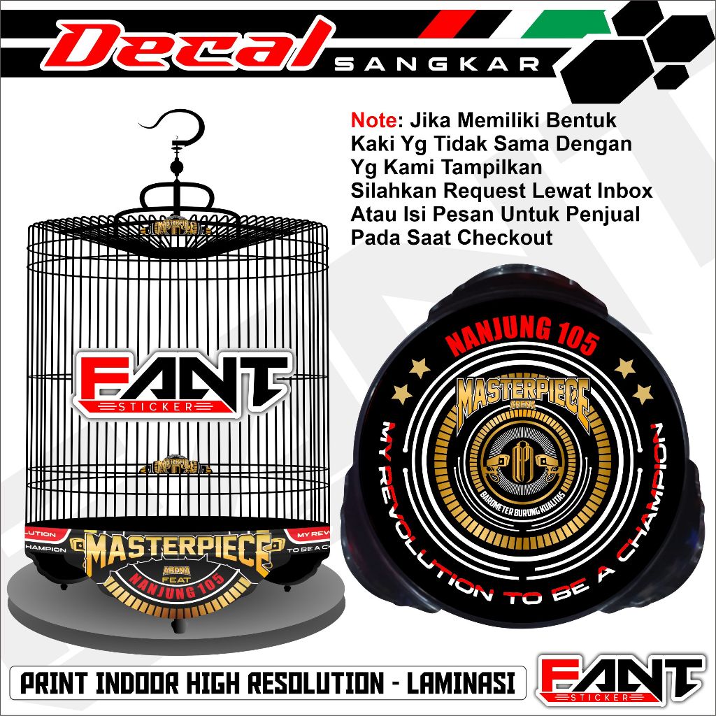 Stiker Sangkar Murai Nanjung 105