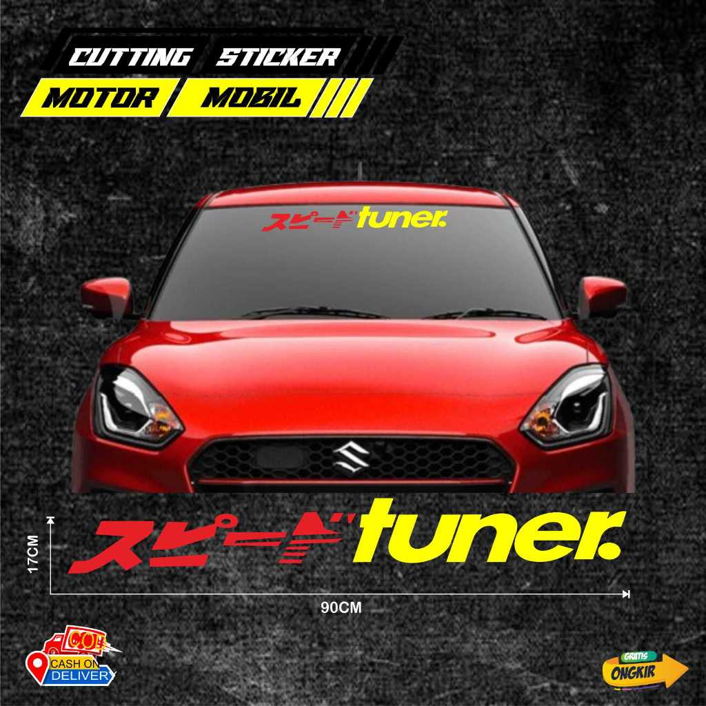 STIKER KACA MOBIL TULISAN JEPANG KANJI TUNER STICKER KACA SEMUA MOBIL