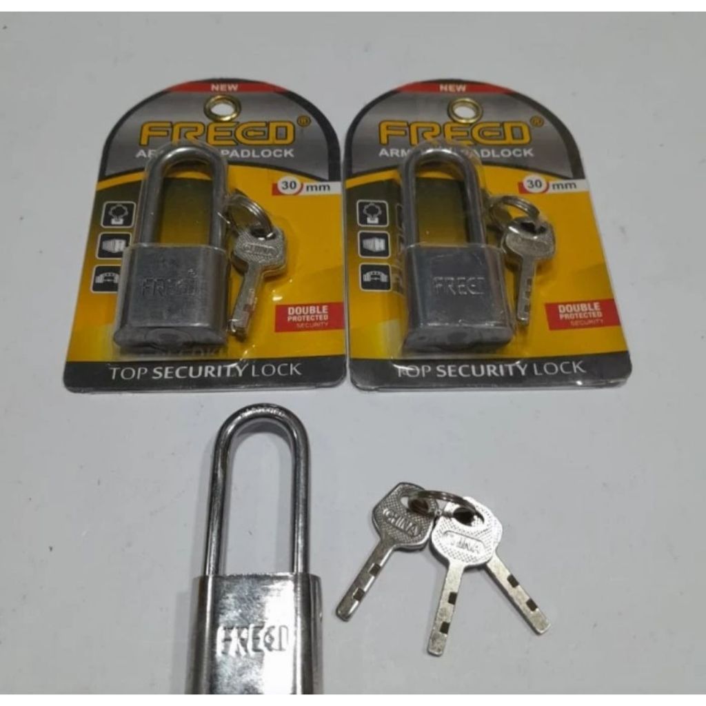 Gembok Nekel Leher Panjang Freed 30 MM ,  50 mm / Gembok Panjang 30 MM , 50 mm Freed