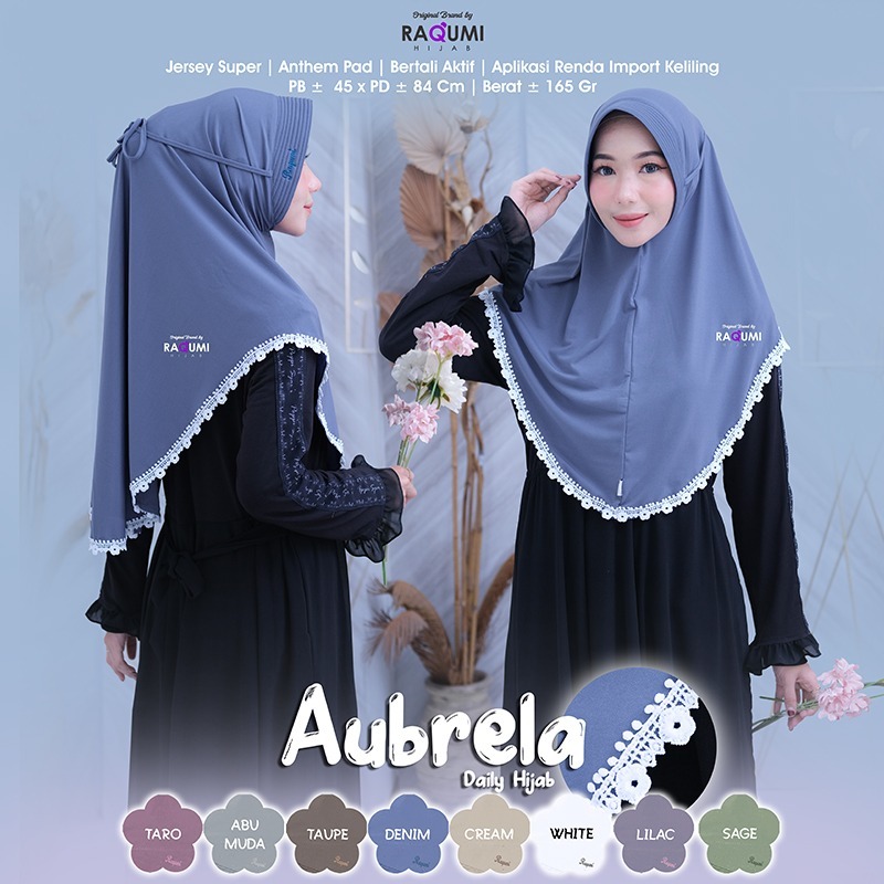 Hijab Instant Daily Bahan Jersey Super, Aubrela Daily by Raqumi Solo