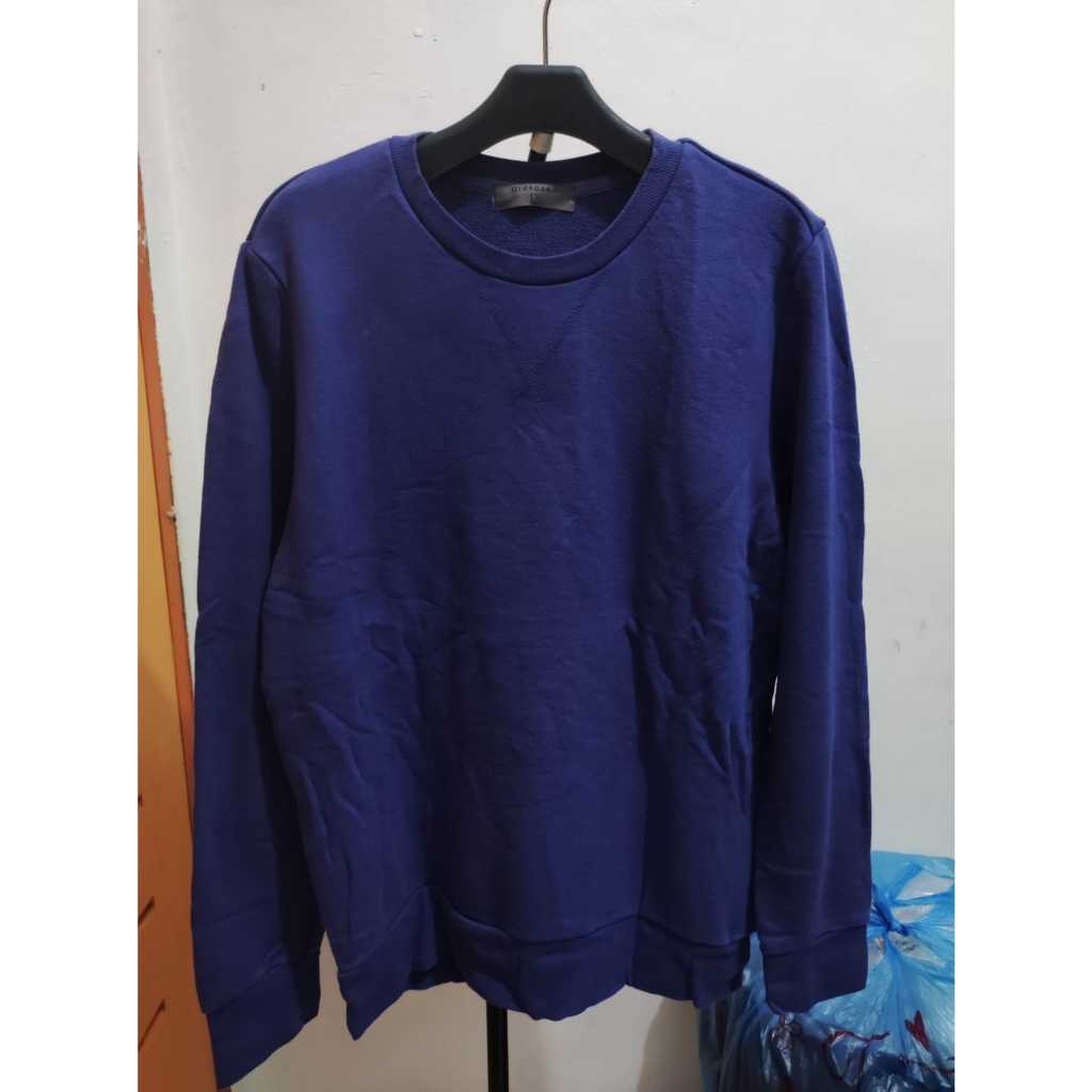 Crewneck Sweater Pria Wanita Giordano Biru Navy