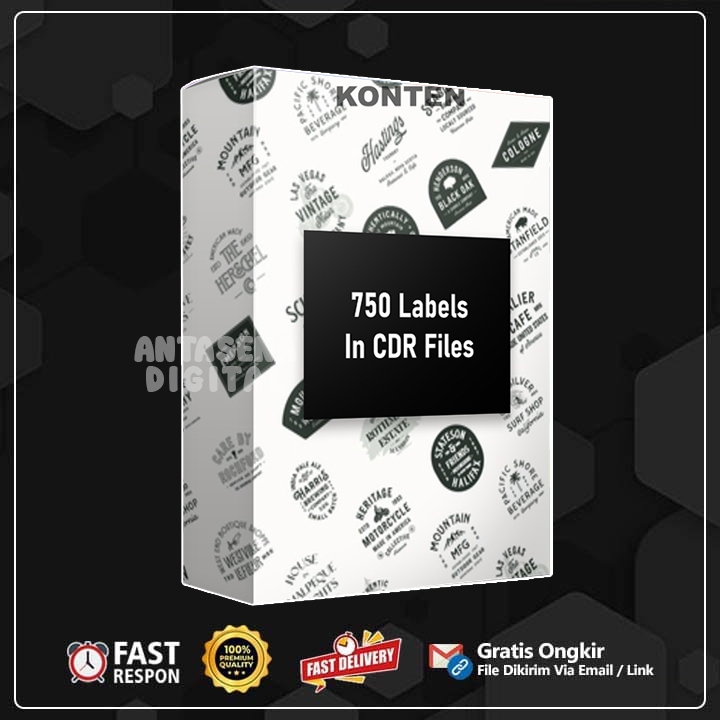 

750 Labels Olshop Tag Stiker CDR CorelDraw