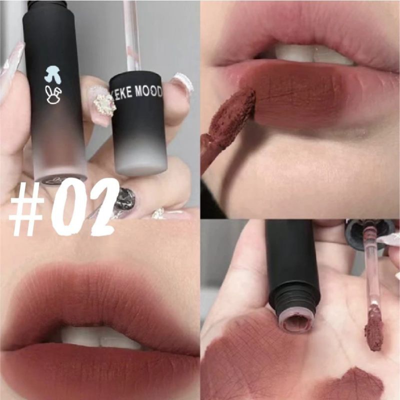 CAPPUVINI KEKEMOOD Matte Lip Glaze Dark Series Lipstick Warna Gelap Cappuvini Lipstick Matte Velvet 