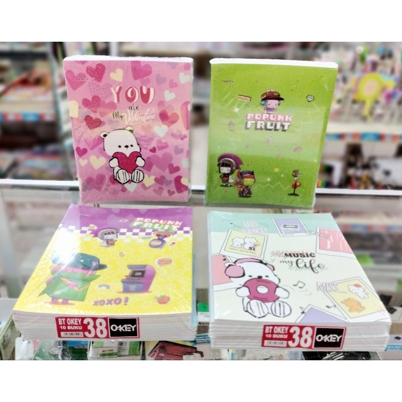 

Buku Tulis Okey Kwarto isi 38 lembar (pendek) (Cover Acak) (per pack)