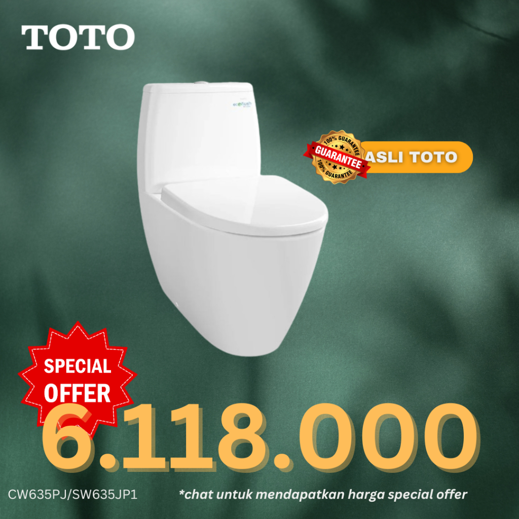Closet duduk TOTO CW635PJ/SW635JP1 / Kloset Duduk 635 + Jet Shower / Semprotan