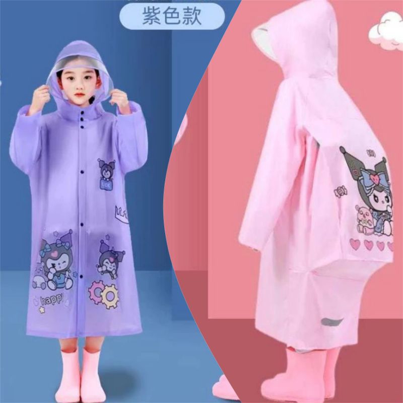 CL Jas Hujan Anak Kuromi Jas Hujan Ransel Jas Hujan Ponco Anak Karakter Mantel Jas Hujan Anak