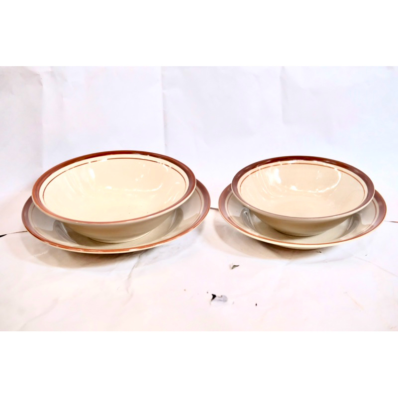 piring dan mangkok coklat keramik berbagai ukuran/ Piring Lucky 8/Piring Lucky 7/ Mangkok Lucky 7 / 