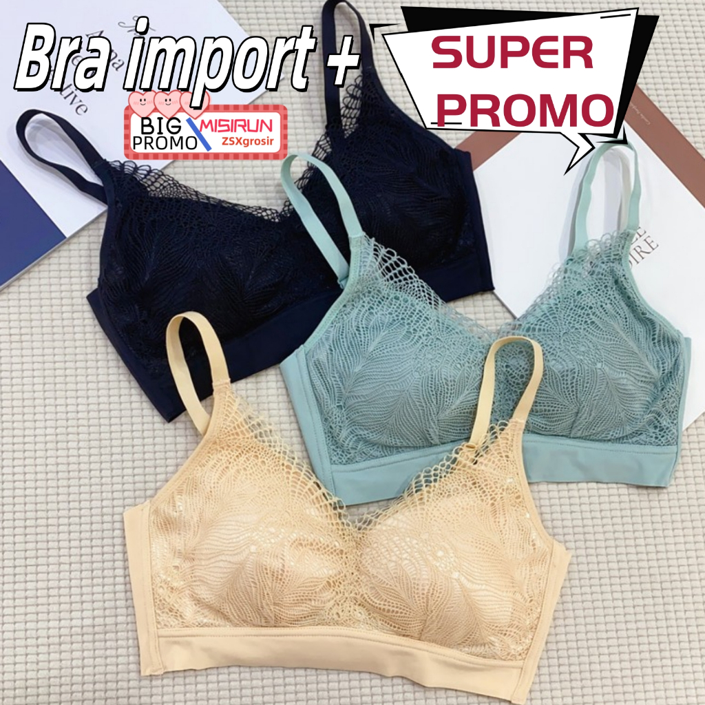 （COD✅）Bra tanpa kawat,BH,Bra sexy,Bra Renda,sport push up bra wanita sexy,bra murah,sexy sport bra,b