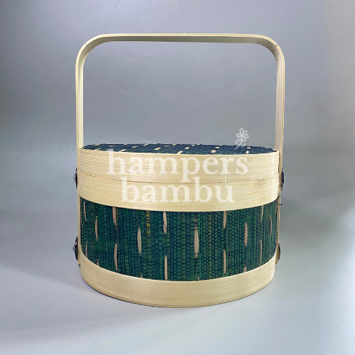 Hampers Bambu/Rantang bambu D 20cm 1 Susun Hijau