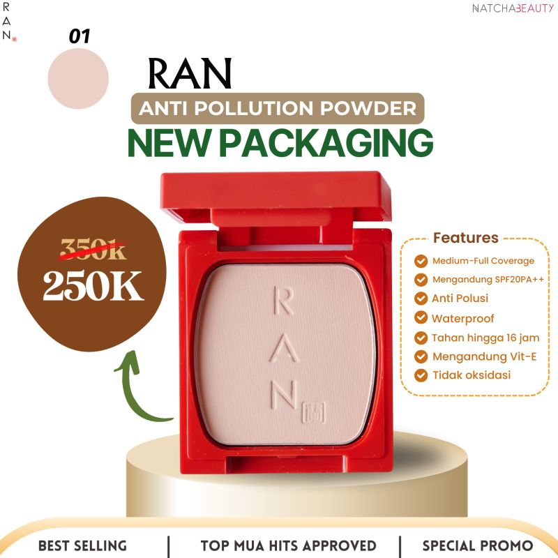 RAN Cosmetic Antipolution Varian 01 Light beige Original ASLI