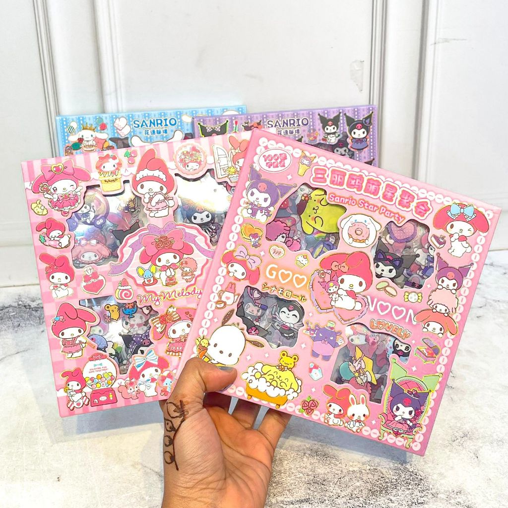 

READY Sticker Sanrio Box isi 100 Lembar Motif Campur Mix Cute Lucu / Stiker 1 SET 100 LBR CYK-ST 1404 Lengkap Imut Unik Stationary Fancy