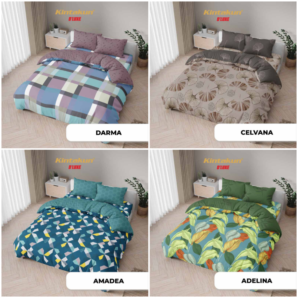 Bedcover Kintakun Dluxe 180 x 200 King Size ( 6 Kaki ) Minimalis 6