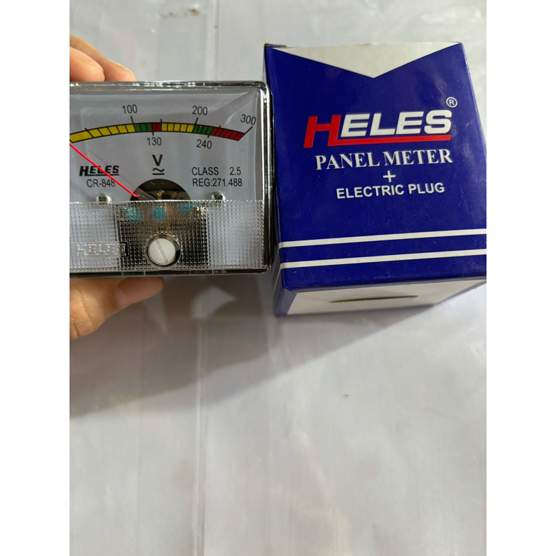 VOLTMETER PANEL METER COLOK ANALOG HELES CR-848 CR 848 ORIGINAL