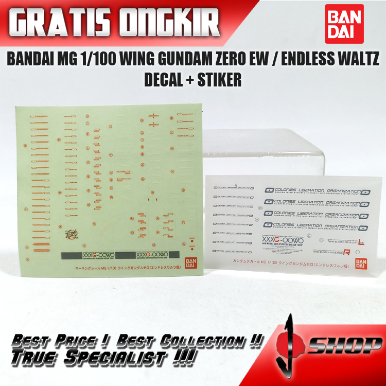 BANDAI MG 1/100 WING GUNDAM ZERO EW / ENDLESS WALTZ DECAL + STIKER MG1240