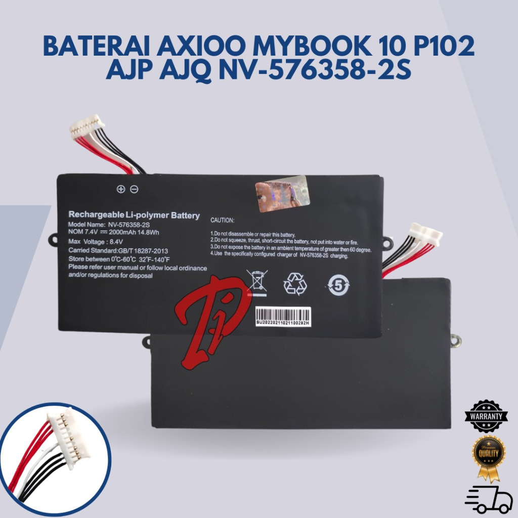 Baterai Axioo Mybook 10 P102 AJP AJQ NV-576358-2S