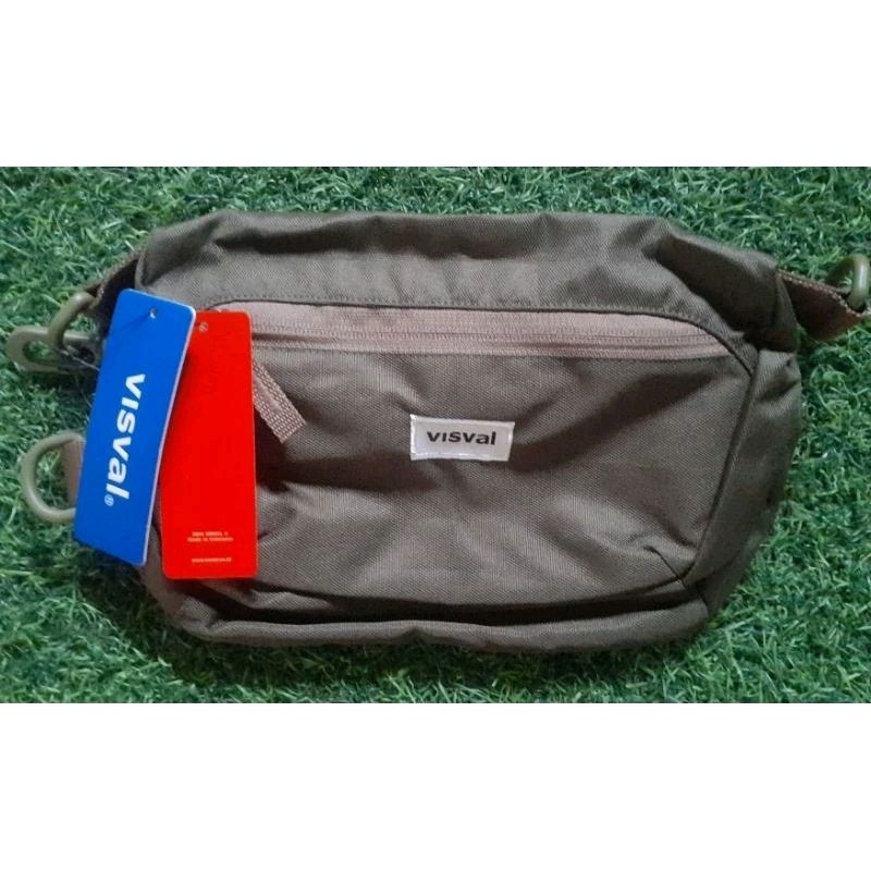 sling bag visval hitam dan olive