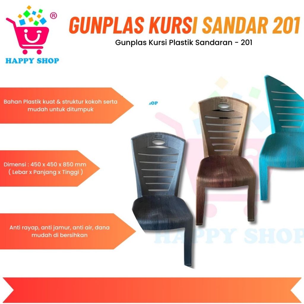 Gunplas Kursi Plastik Sandaran - 201