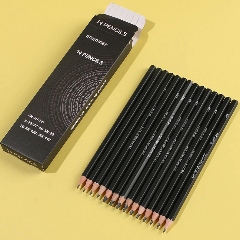

Brutfuner 14pcs Art Drawing Graphite Pencilspensil gambar 14B4H KODE W1T8