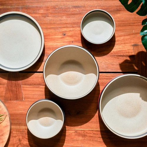 Brewsuniq - Sunset Red/ Piring makan Cantik Unik Estetik Minimalis