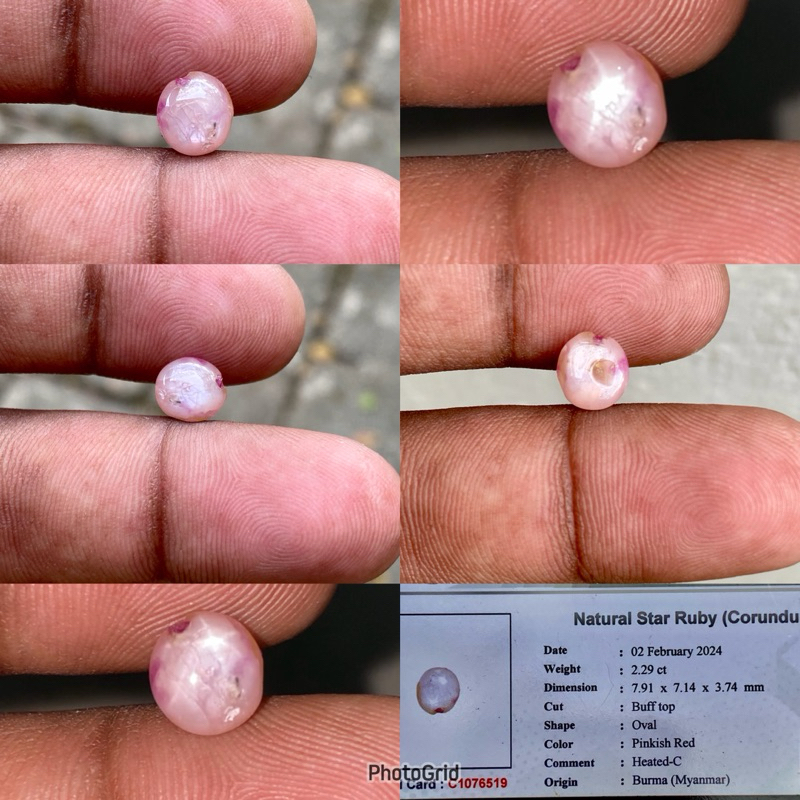 Batu star ruby burma Natural ruby star burma batu rubi birma CT 2.29