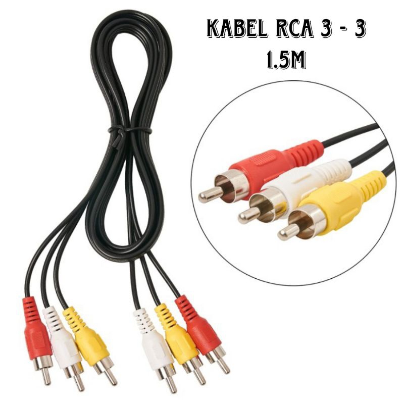 KABEL RCA 3 IN 3 1.5M / KABEL RCA 3-3 1.5METER / KABEL RCA 3 KE 3