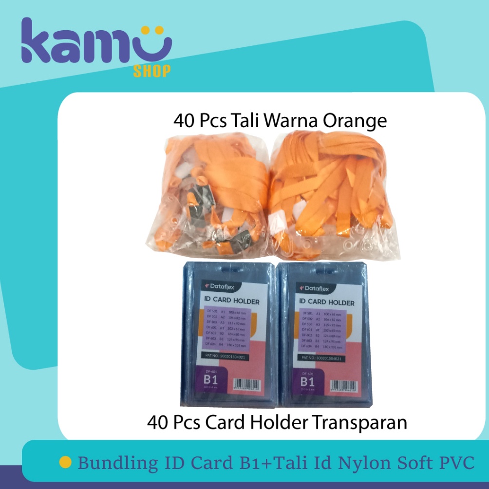

KODE O8E4 Bundling 4Pcs ID Card B1 4Pcs Tali ID Card Nylon Soft PVC NYLKSFP