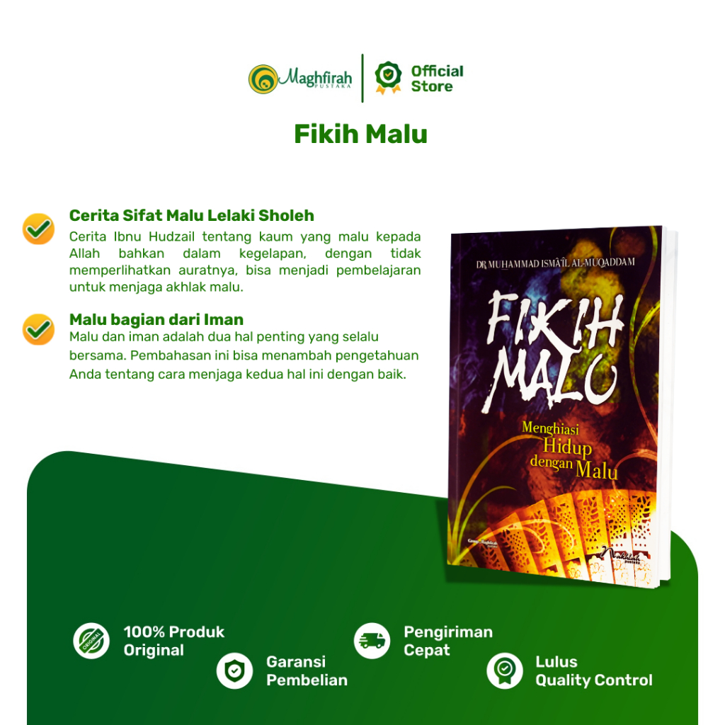 Maghfirah Pustaka Fikih Malu Buku Psikologi Dalam Kepribadian Muslim & Muslimah Sesuai Teladan Nabi