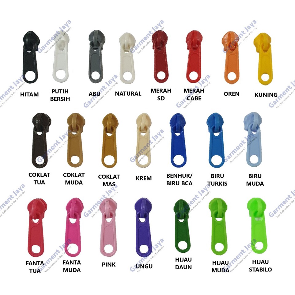 KODE L74W Kepala Resleting Plastik Coil No 5 1 pcs Grosir Slider Kepala Zipper Daun Resleting Tas Do